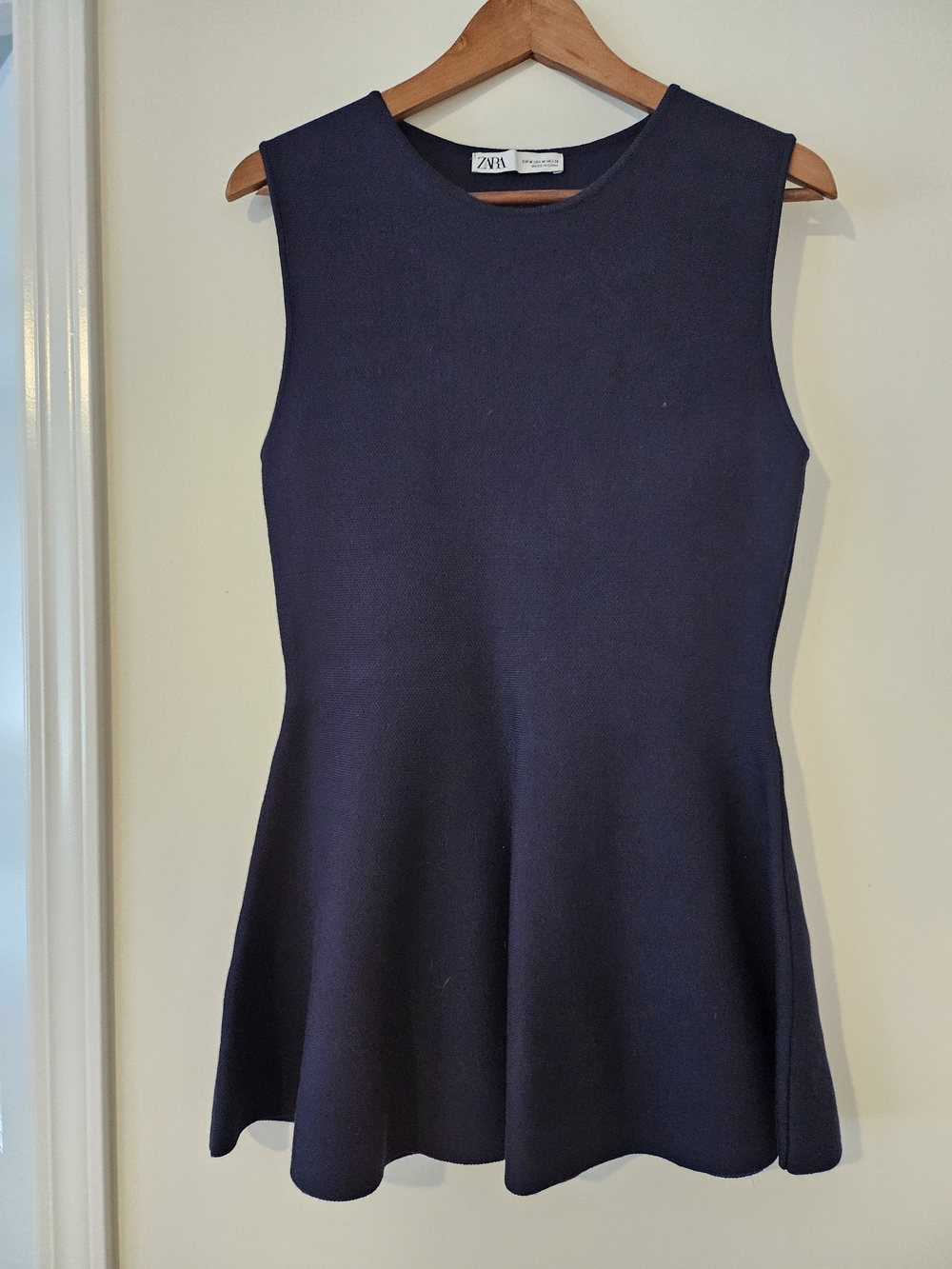 Zara Navy Sleeveless Fit-and-Flare Dress